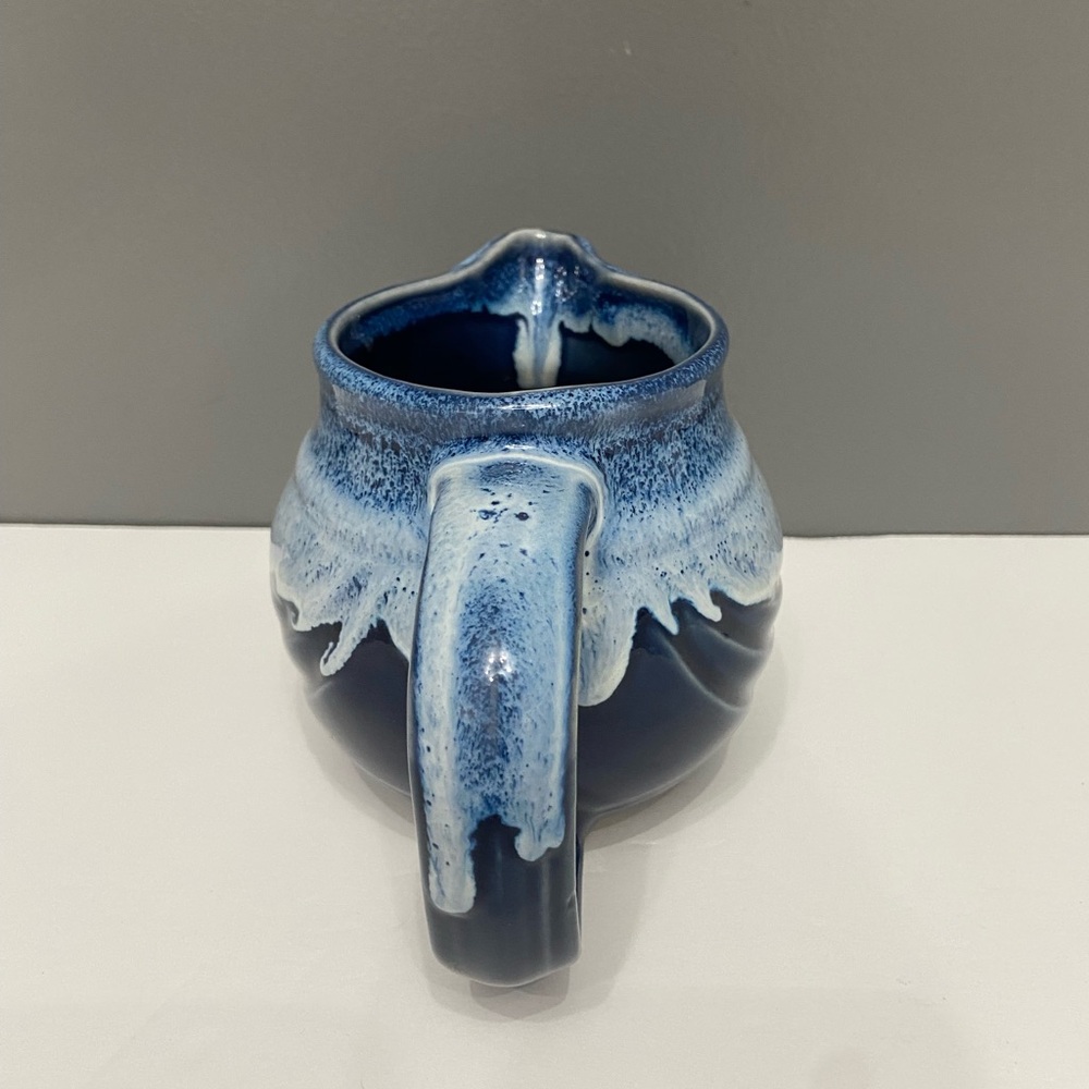 Artisan Made Pottery Stoneware Small Pitcher/Creamer Blue Drip Glaze Handmade - Picture 3 of 15